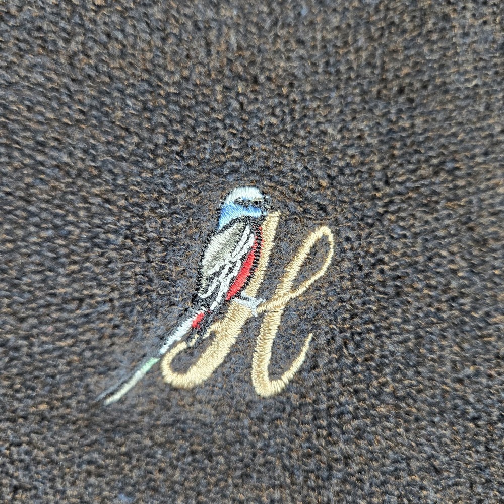 Straight Down Golf Sweater Mens Large Brown Pullover Henley USA Suede Collar - Picture 11 of 11